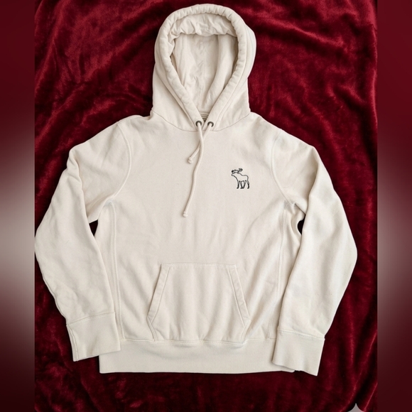 Abercrombie & Fitch Other - Vintage Abercrombie & Fitch Off-White Hoodie with Moose Logo Muscle Fit.